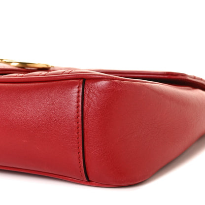 Gucci Calfskin Matelasse Small GG Marmont Shoulder Bag Hibiscus Red 6 of 13