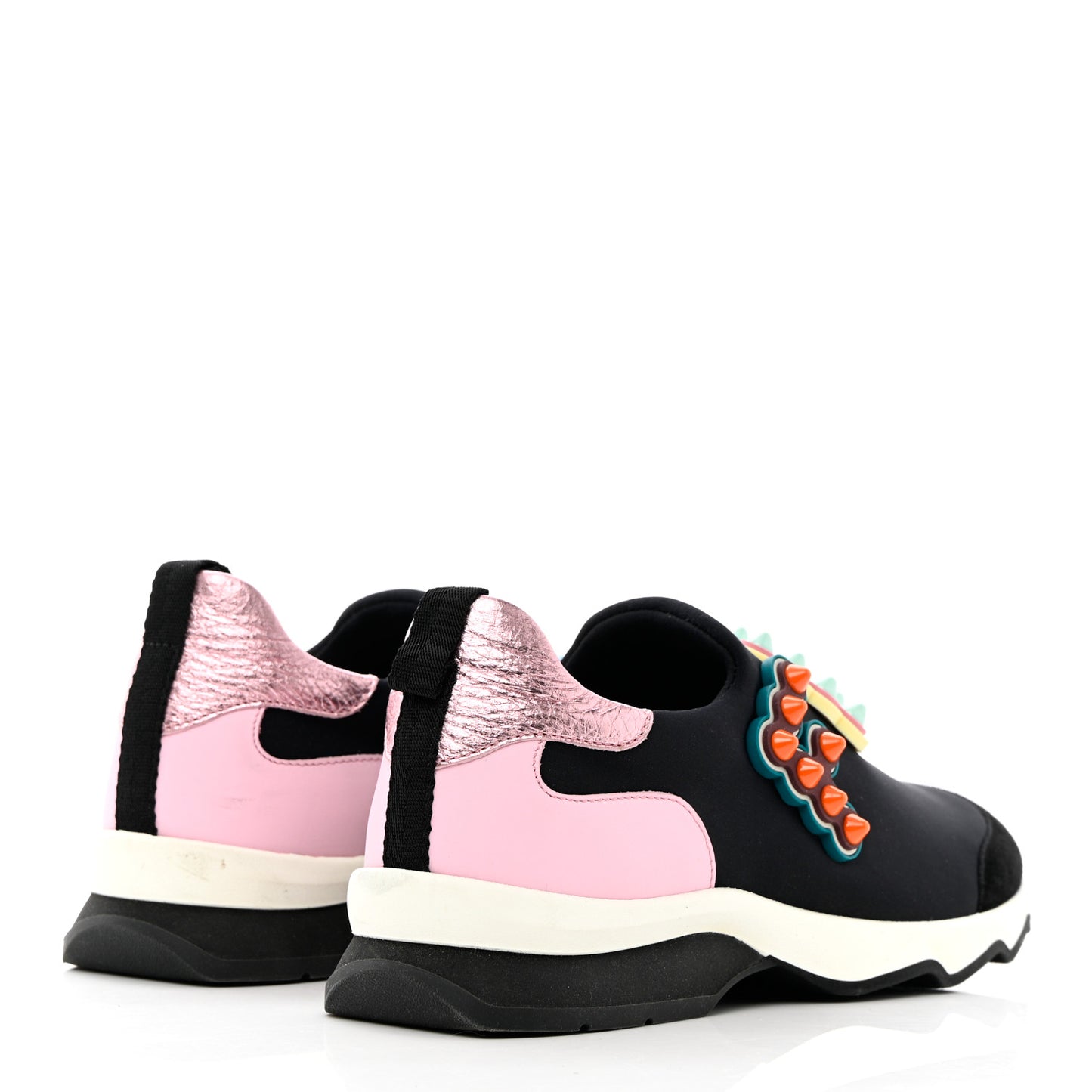 Neoprene Studded Fun Fair Scuba Sneakers 38 Pink Multicolor