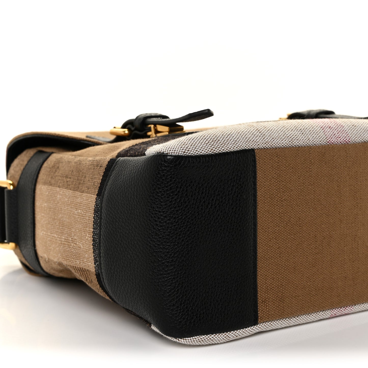 Canvas Mega Check Small Baildon Messenger Bag Black