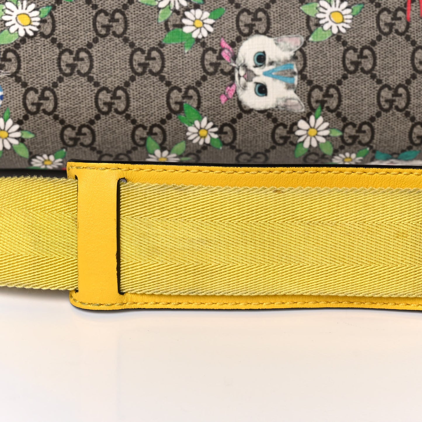GG Supreme Monogram Love Pets Diaper Bag Yellow