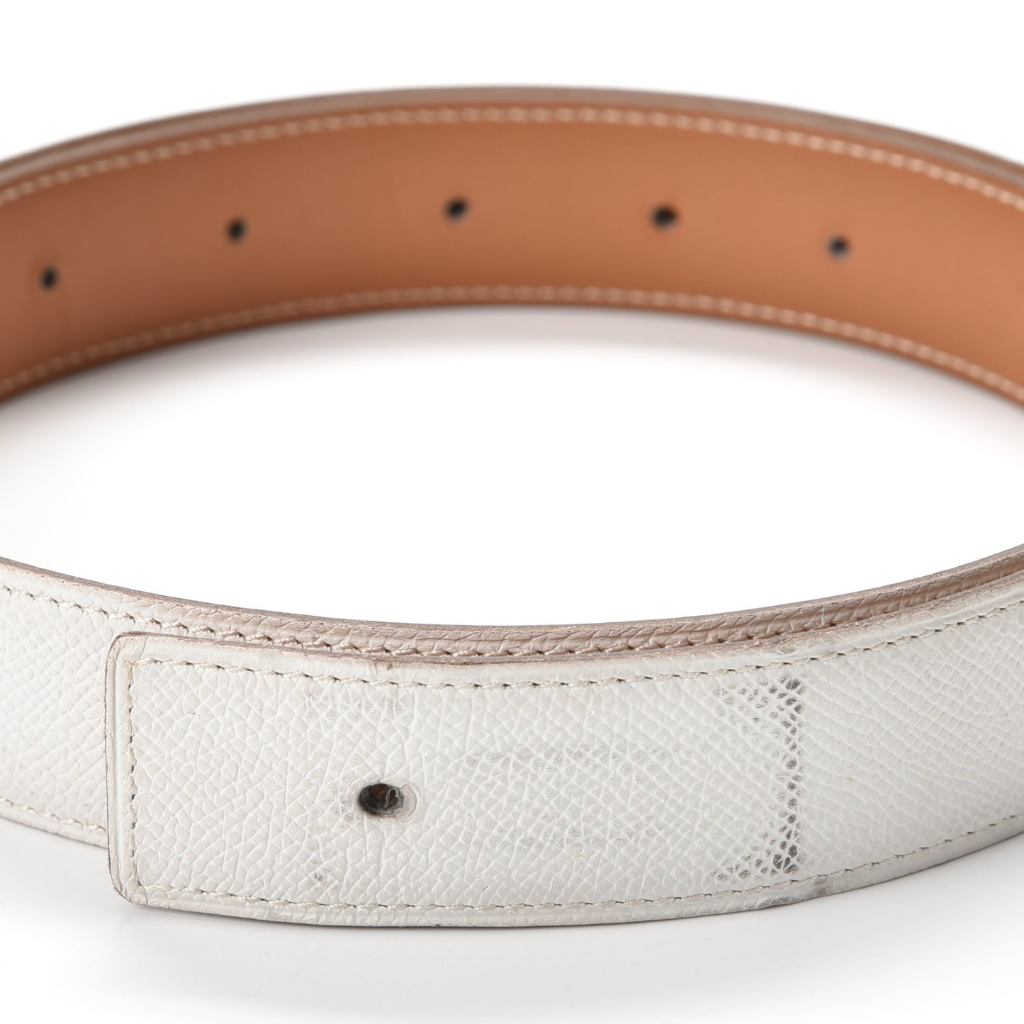 Chamonix Epsom Reversible 32mm Belt Strap 95 Gold Blanc
