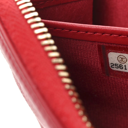Chanel Caviar Quilted Filigree Zip Around Wallet Red 7 of 7