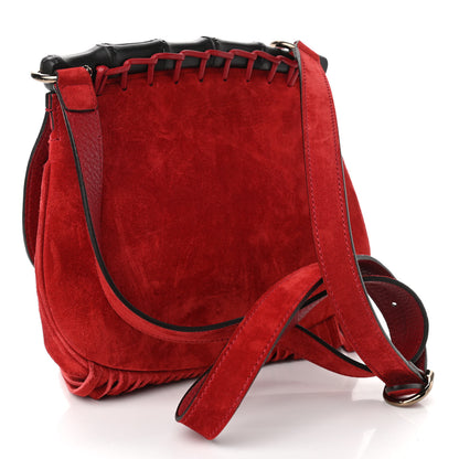 Gucci Suede Small Nouveau Fringe Shoulder Bag Red 3 of 11