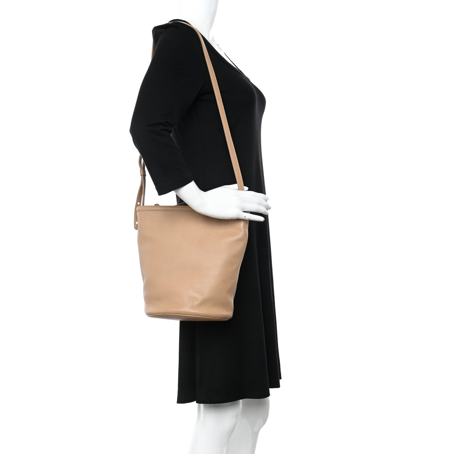Mansur Gavriel Pebbled Calfskin Zip Bucket Bag Aglio 2 of 9