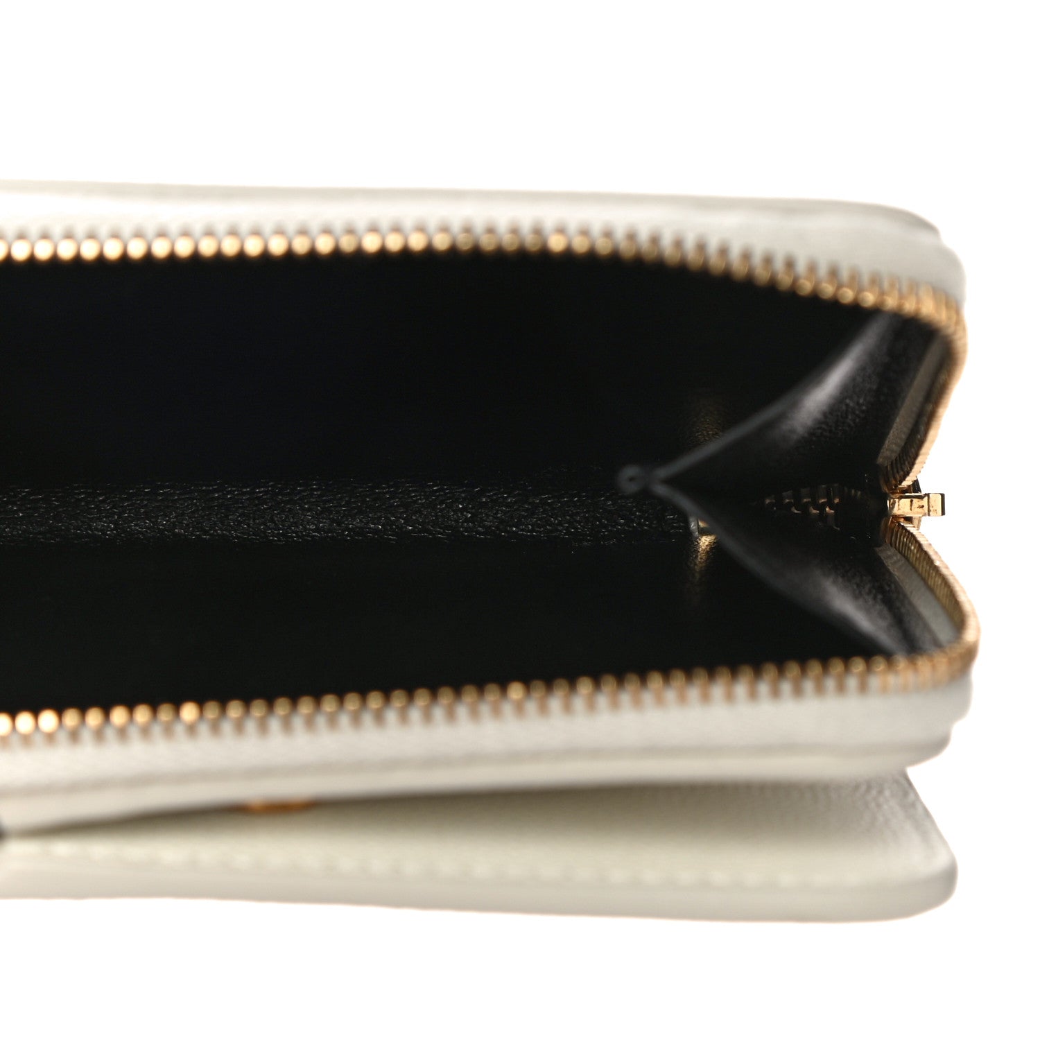 Saint Laurent Grained Calfskin Paris Compact Zip Around Wallet White Multicolor 5 of 10