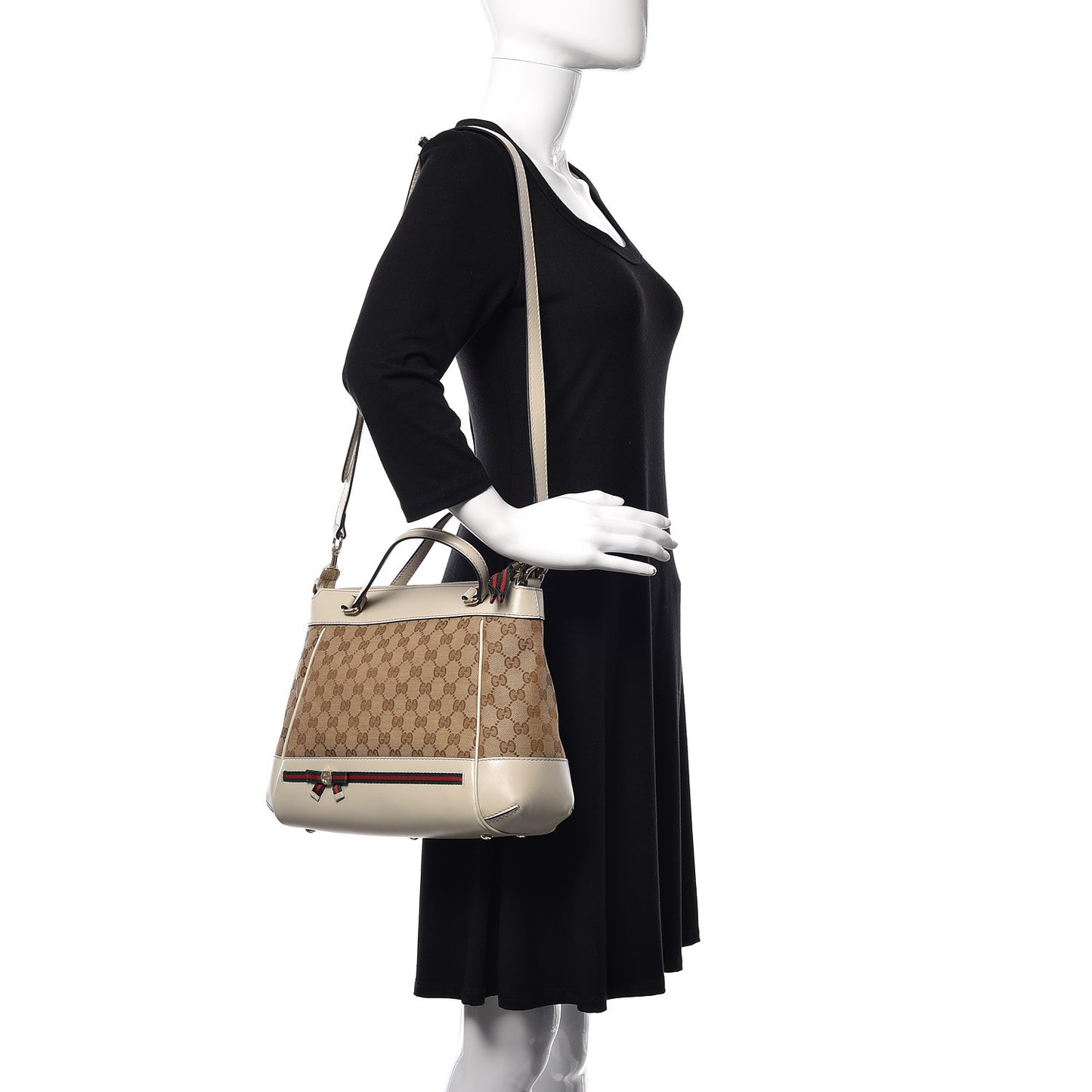 Monogram Web Mayfair Top Handle Satchel Beige