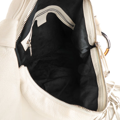 Gucci Pebbled Calfskin Medium Jungle Hobo White 5 of 7
