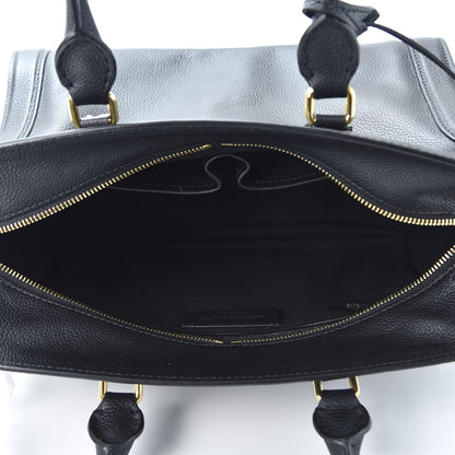 Alexander McQueen Pebbled Calfskin Small Skull Padlock Zip Around Tote Black 4 of 10
