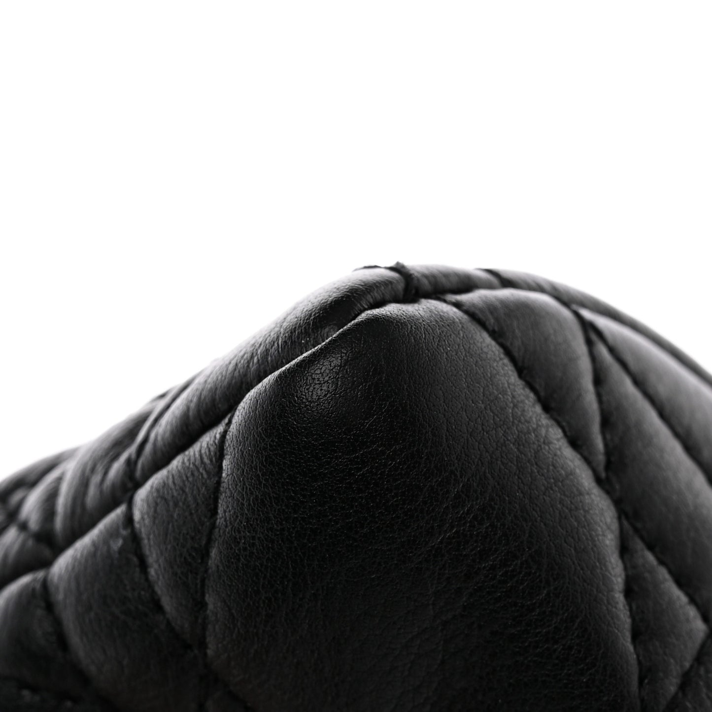 Supple Calfskin Cannage Caro Half-Moon Coin Purse Black