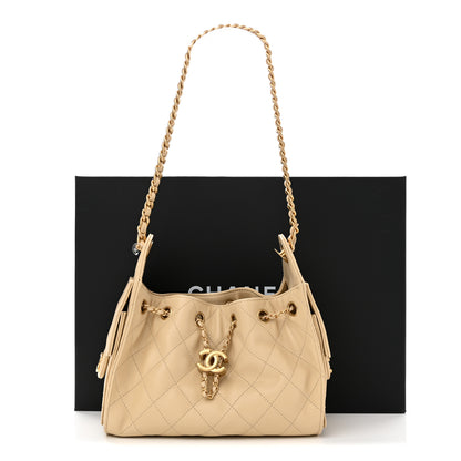 Chanel Caviar Quilted Mini Chanel 25 Handbag Beige 11 of 11