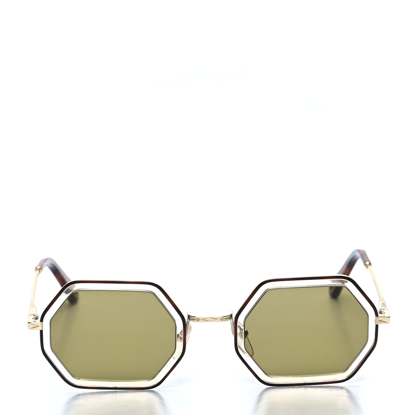 Rectangular Sunglasses CE146S Green Gold