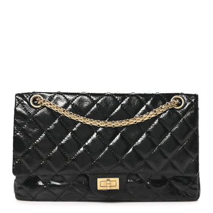 Chanel Distressed Patent Quilted 2.55 Reissue 226 Flap Black 1 of 10