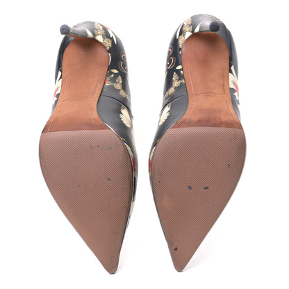Givenchy Calfskin Floral Print Pointed Toe Pumps 40 Black Multicolor 4 of 4
