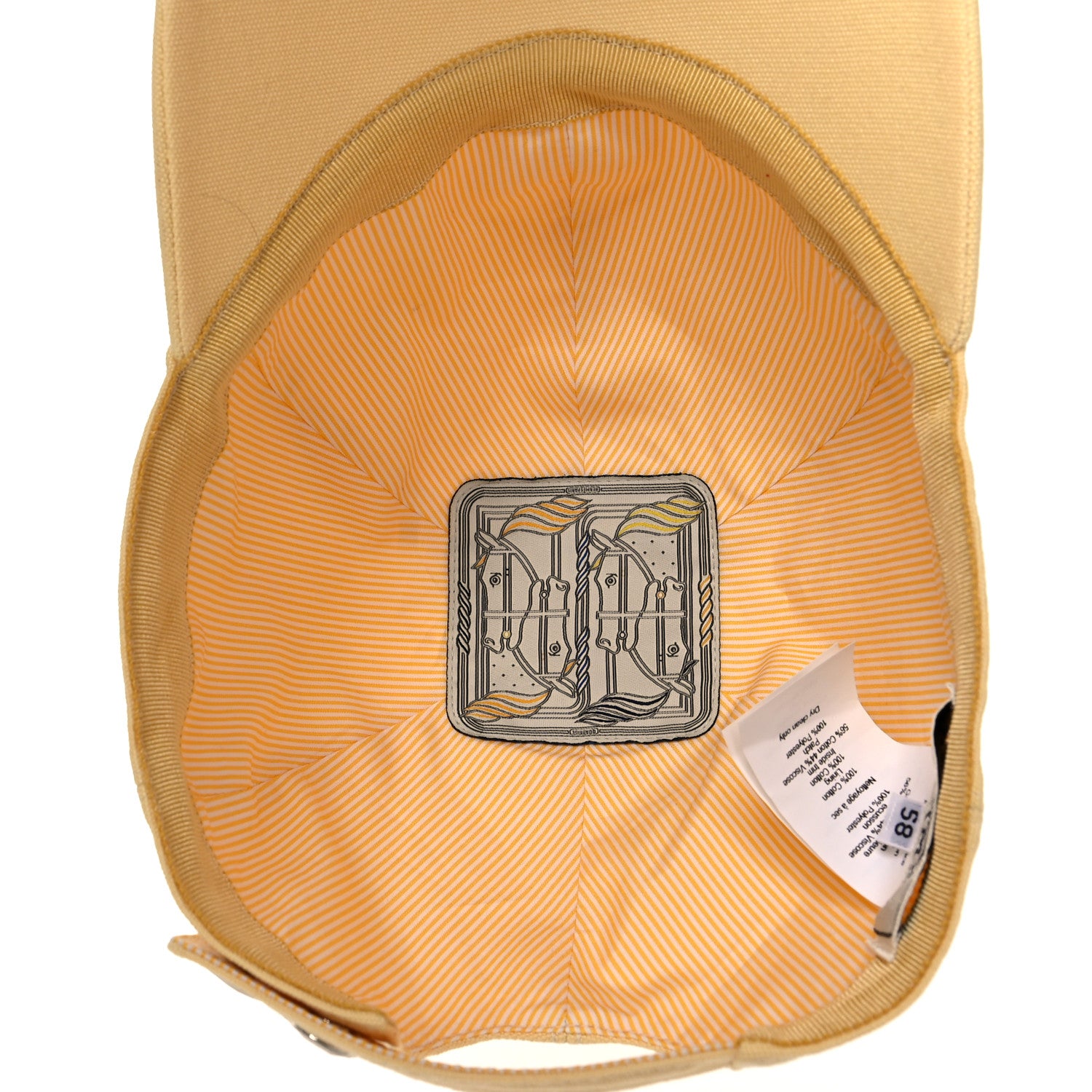 Hermes Cotton Canvas Tess Hat 58 Jaune Sable 6 of 7