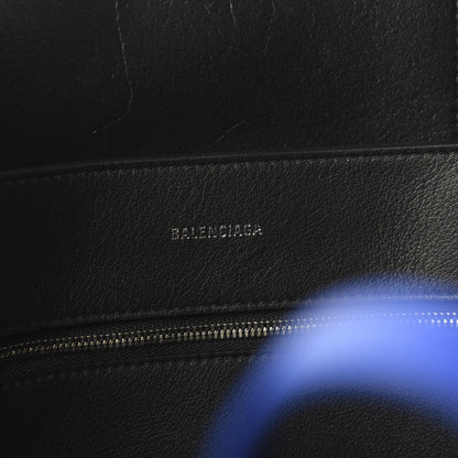 Balenciaga Smooth Calfskin Logo Double Sided Small Everyday Tote Bleu Prim Black 5 of 8
