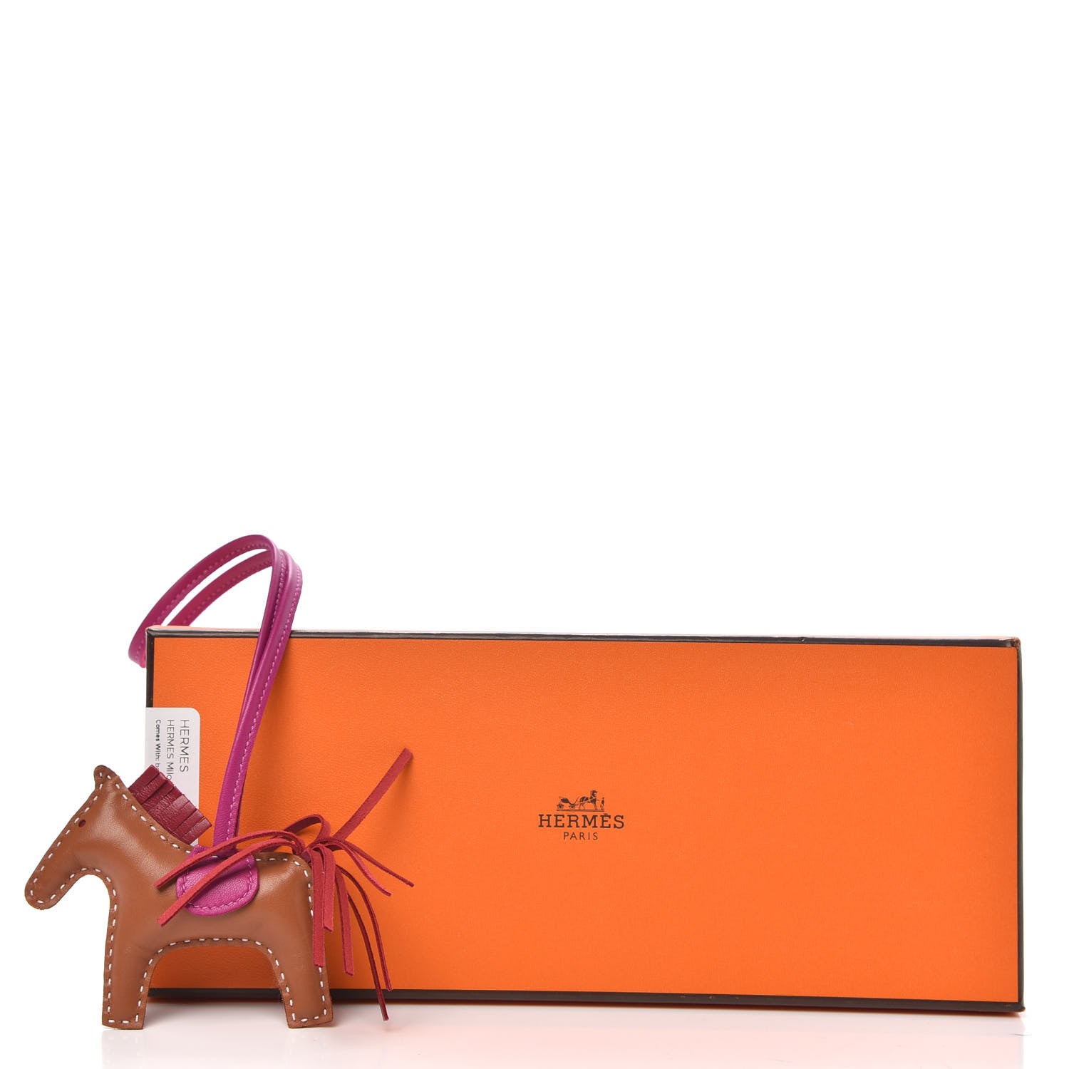 Hermes Milo Lambskin Grigri Rodeo Horse Bag Charm PM Gold Rubis Rose Poupre 4 of 4