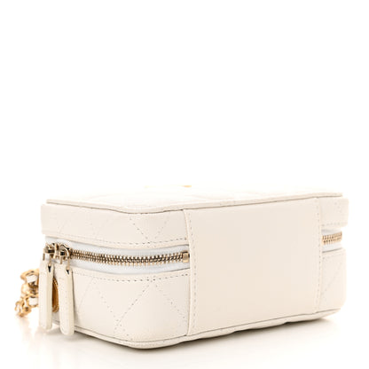 Chanel Caviar Quilted Twist Your Buttons Clutch With Chain White 4 of 11