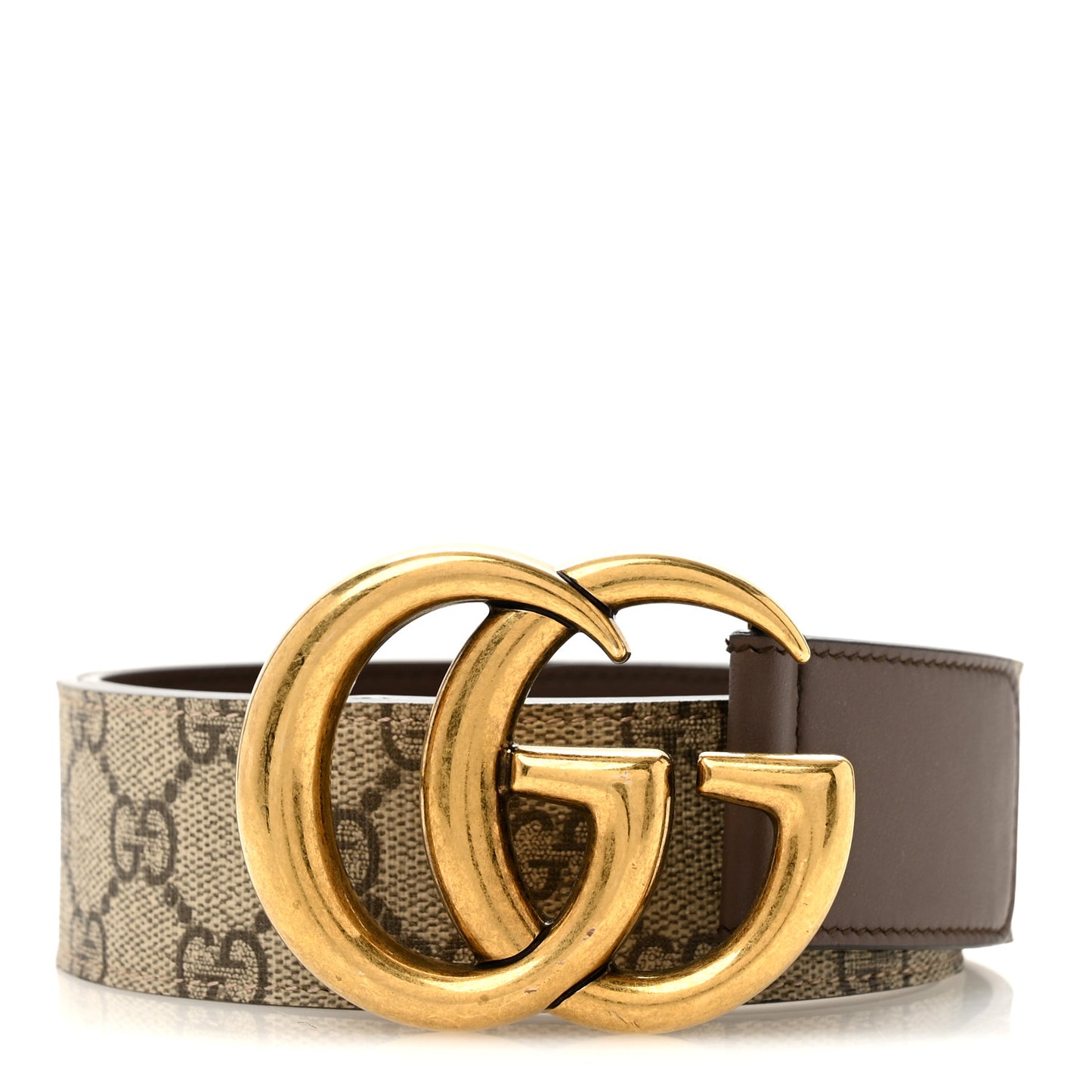 GG Supreme Monogram Matte Plutone Calfskin Double G 30mm Belt 85 34 Beige Ebony Black