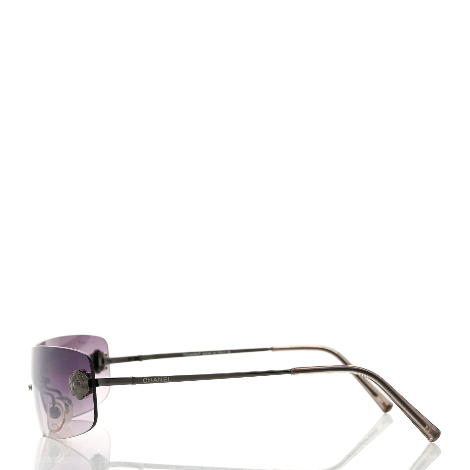 Chanel Metal Rimless Camellia Sunglasses 4086 Grey 3 of 7
