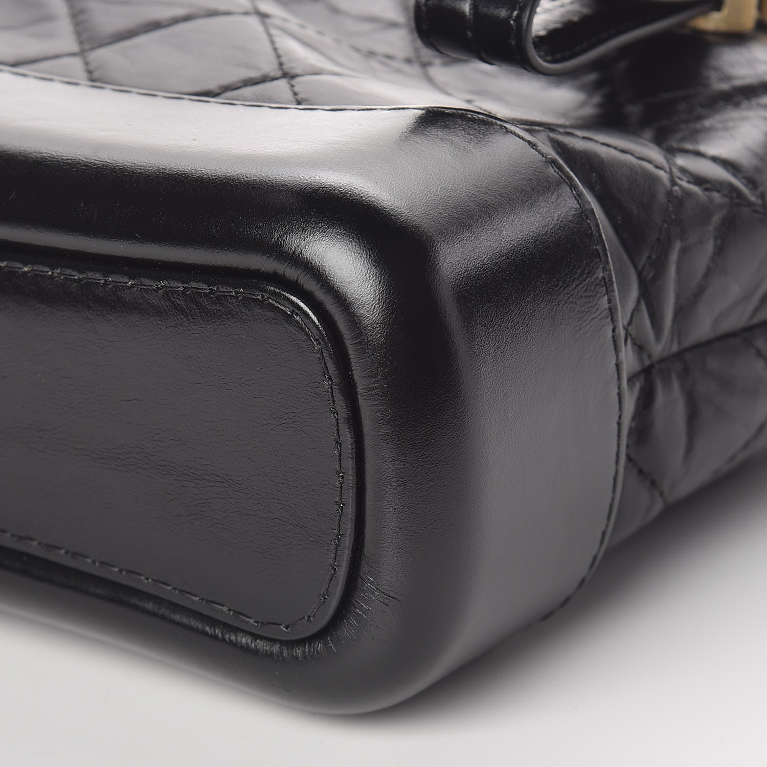 Chanel Aged Calfskin Quilted Small Gabrielle Hobo Black 6 of 10