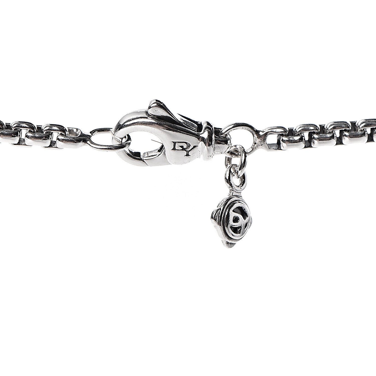 David Yurman Sterling Silver Logo Station Necklace 46" 5 of 5