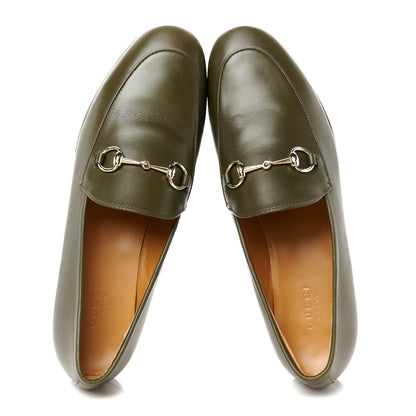 Gucci Calfskin Womens Jordaan Loafers 38.5 Luscious Green 2 of 9