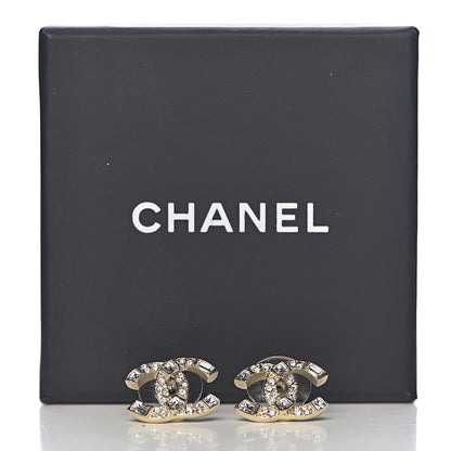 Chanel Crystal Baguette CC Earrings Gold 5 of 5