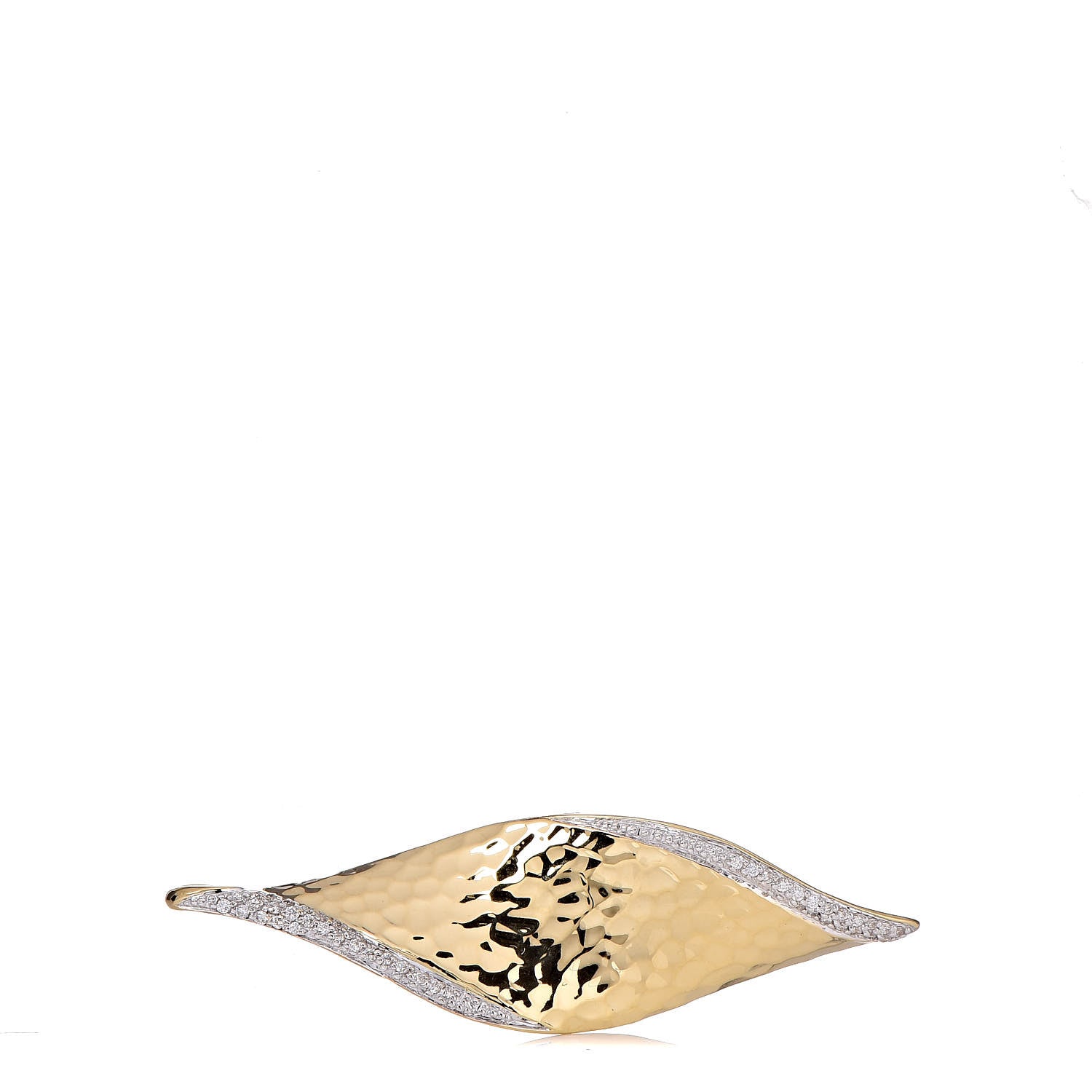 John Hardy 18K Yellow Gold Diamond Wave Pendant 1 of 5