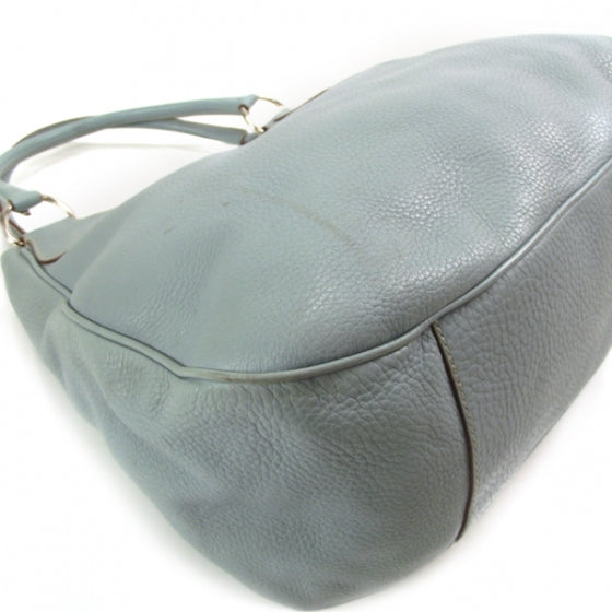 Prada Vitello Daino Large Shoulder Bag Blue 5 of 13