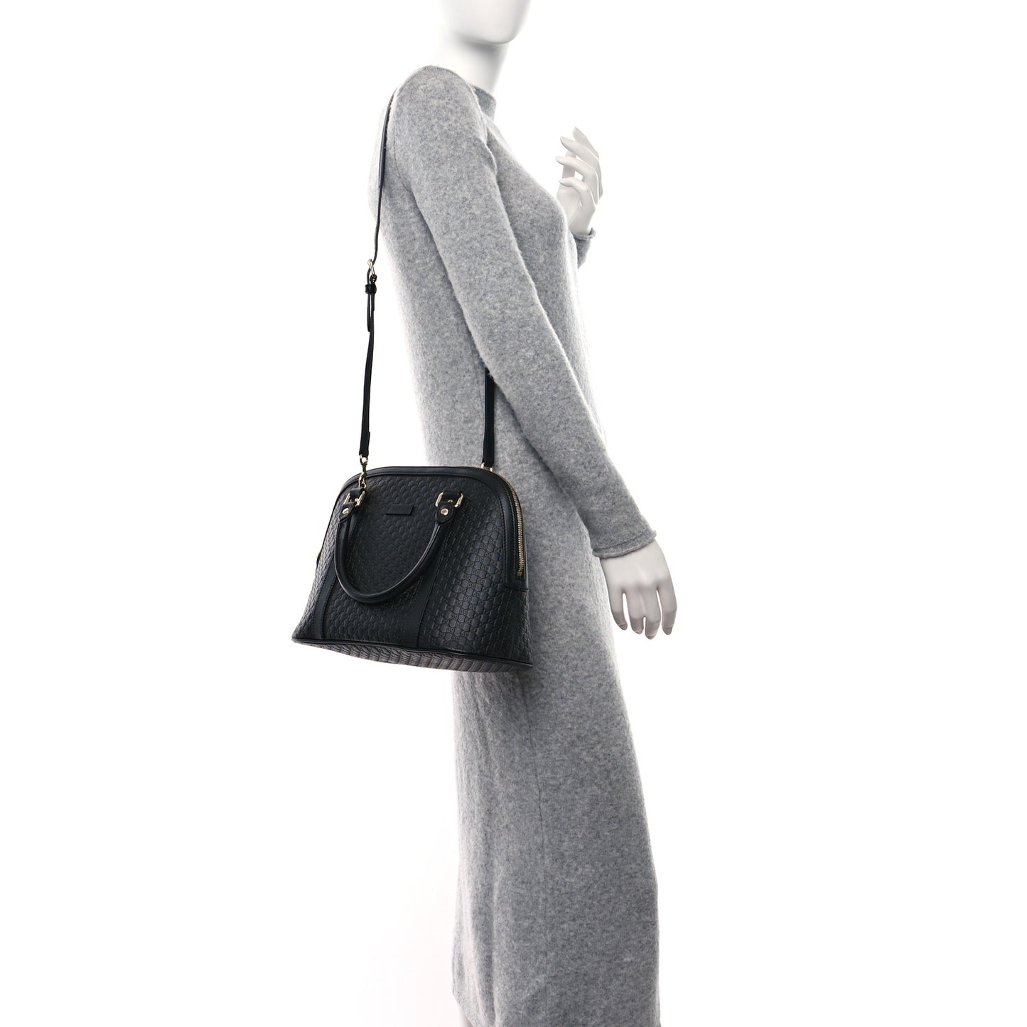 Microguccissima Medium Dome Bag Black