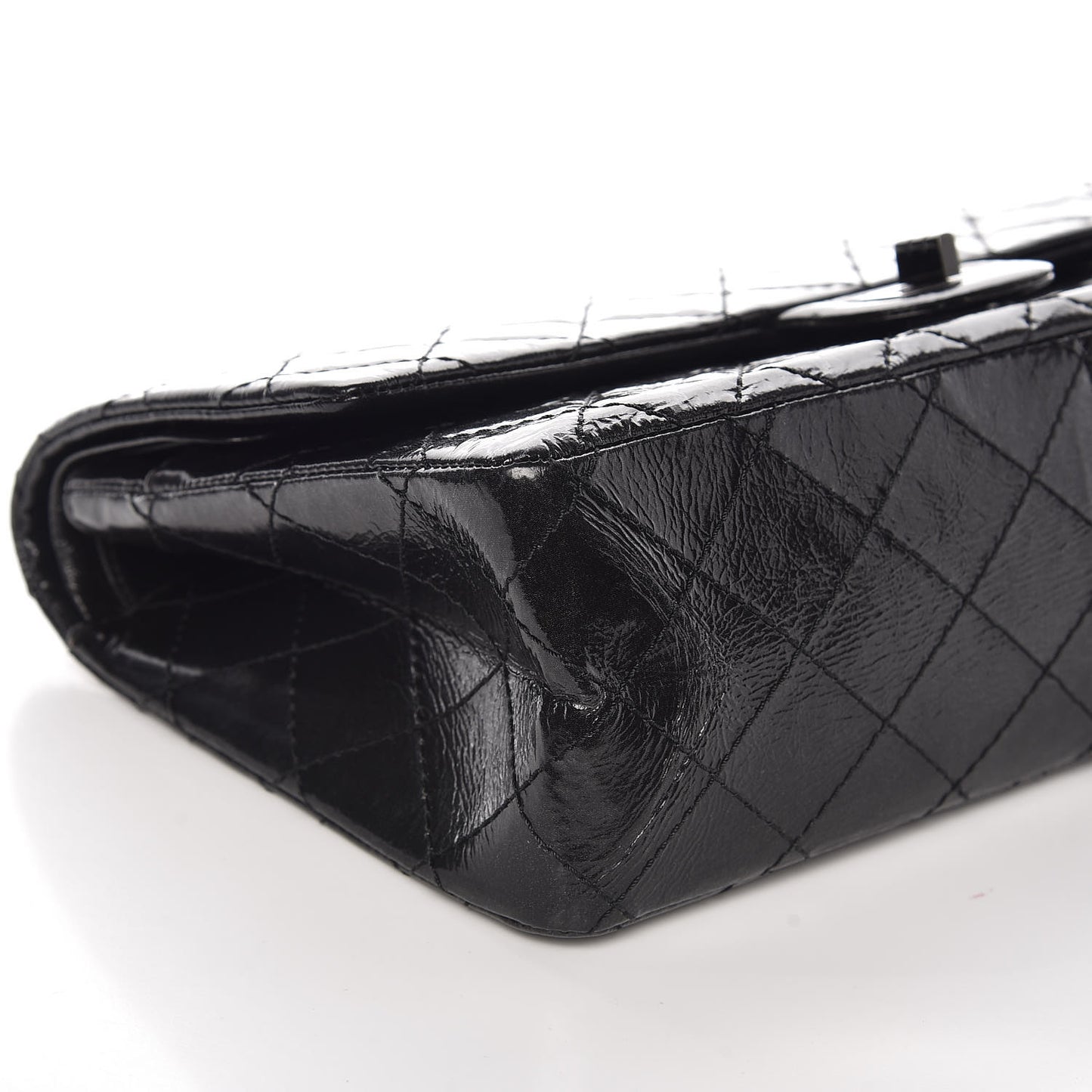 Distressed Patent Quilted 2.55 Reissue 226 Flap Black