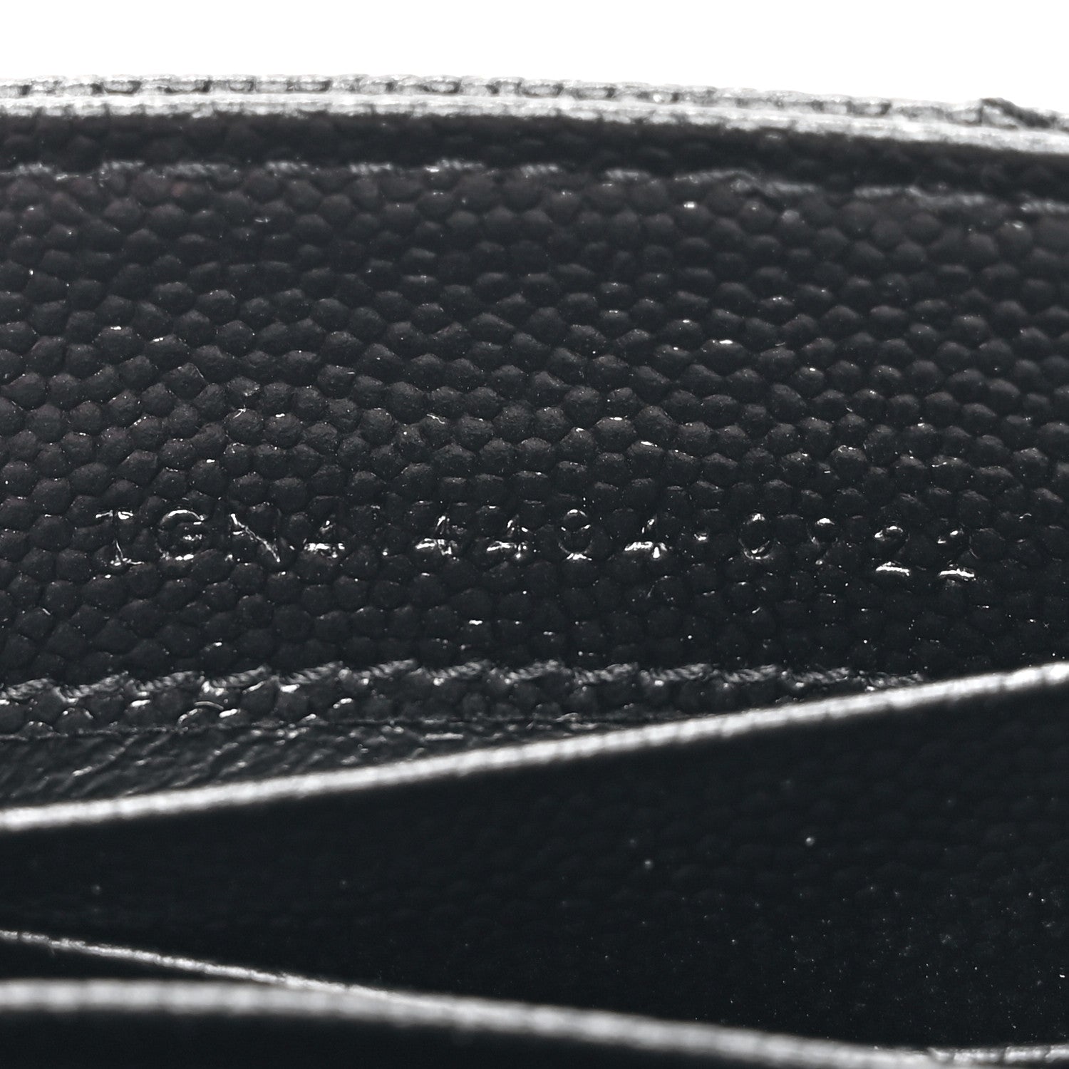 Saint Laurent Grain De Poudre Matelasse Chevron Small Monogram Envelope Wallet Black 7 of 8
