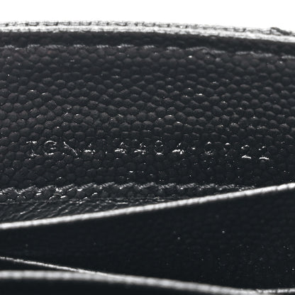 Saint Laurent Grain De Poudre Matelasse Chevron Small Monogram Envelope Wallet Black 7 of 8