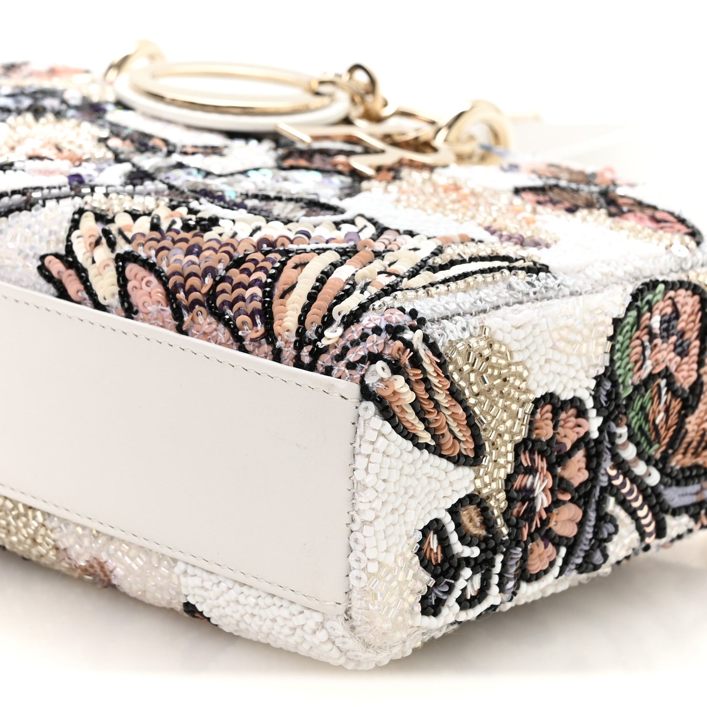 Calfskin Sequin Embroidered Butterfly Lady D-Joy Multicolor