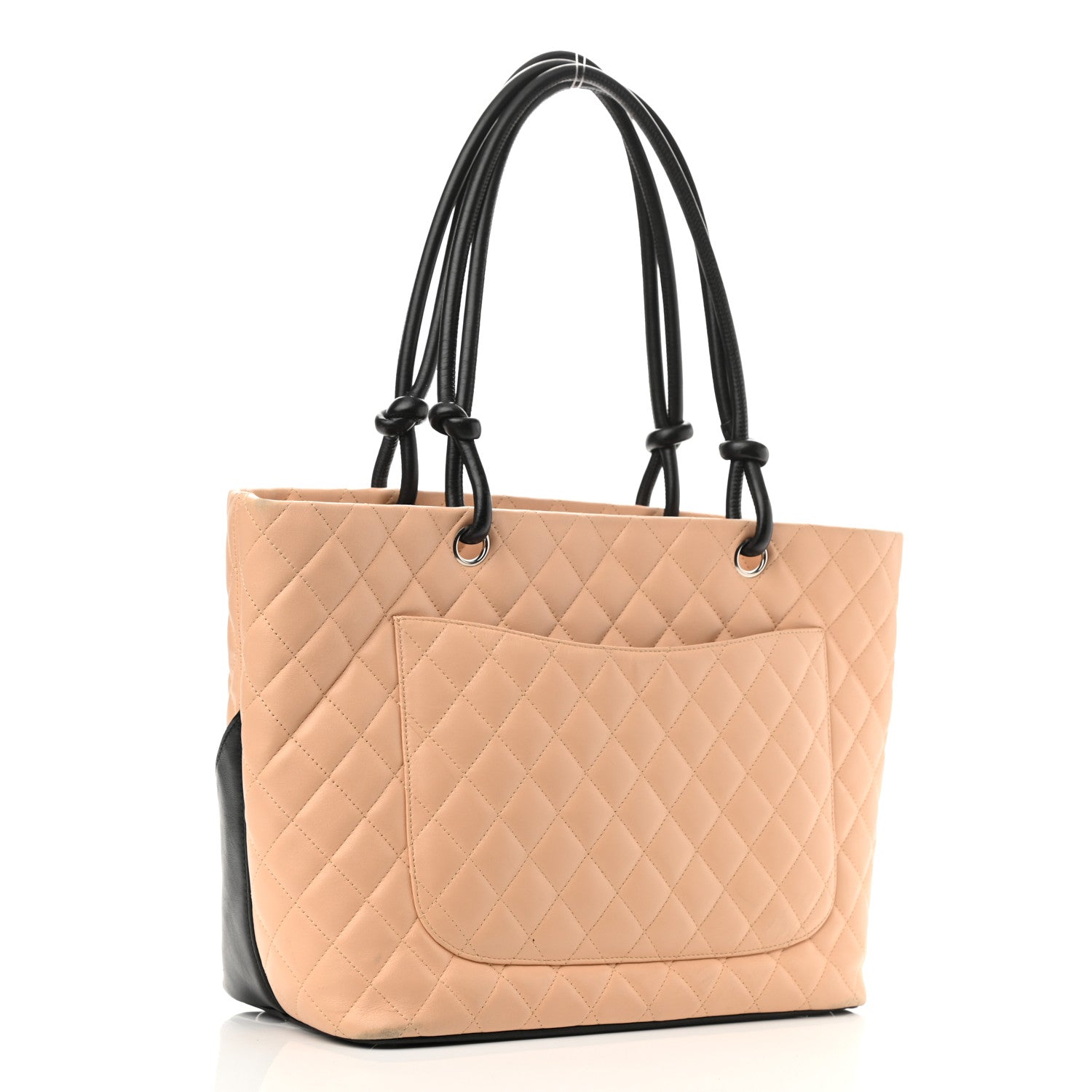 Chanel Calfskin Quilted Large Cambon Tote Beige Black 3 of 10