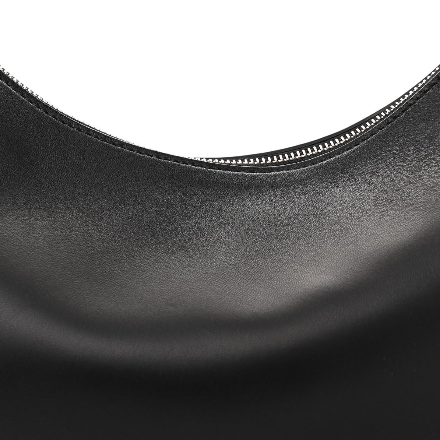 Lambskin Studded Large Demi Lune Bag Black