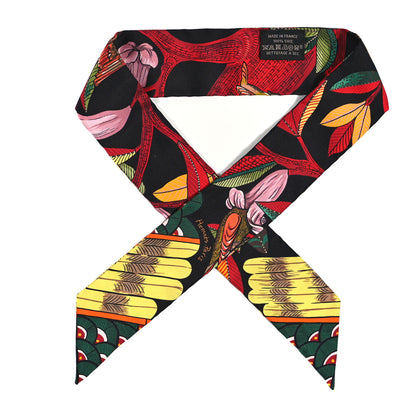 Hermes Silk Tree Of Song Twilly Black Rouge Vert 1 of 4