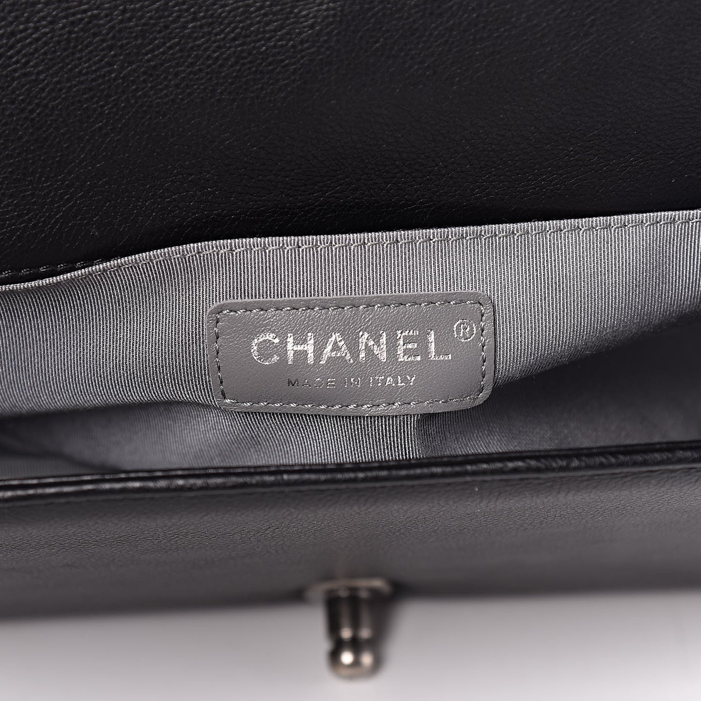 Calfskin Double Stitch Medium Boy Flap Black