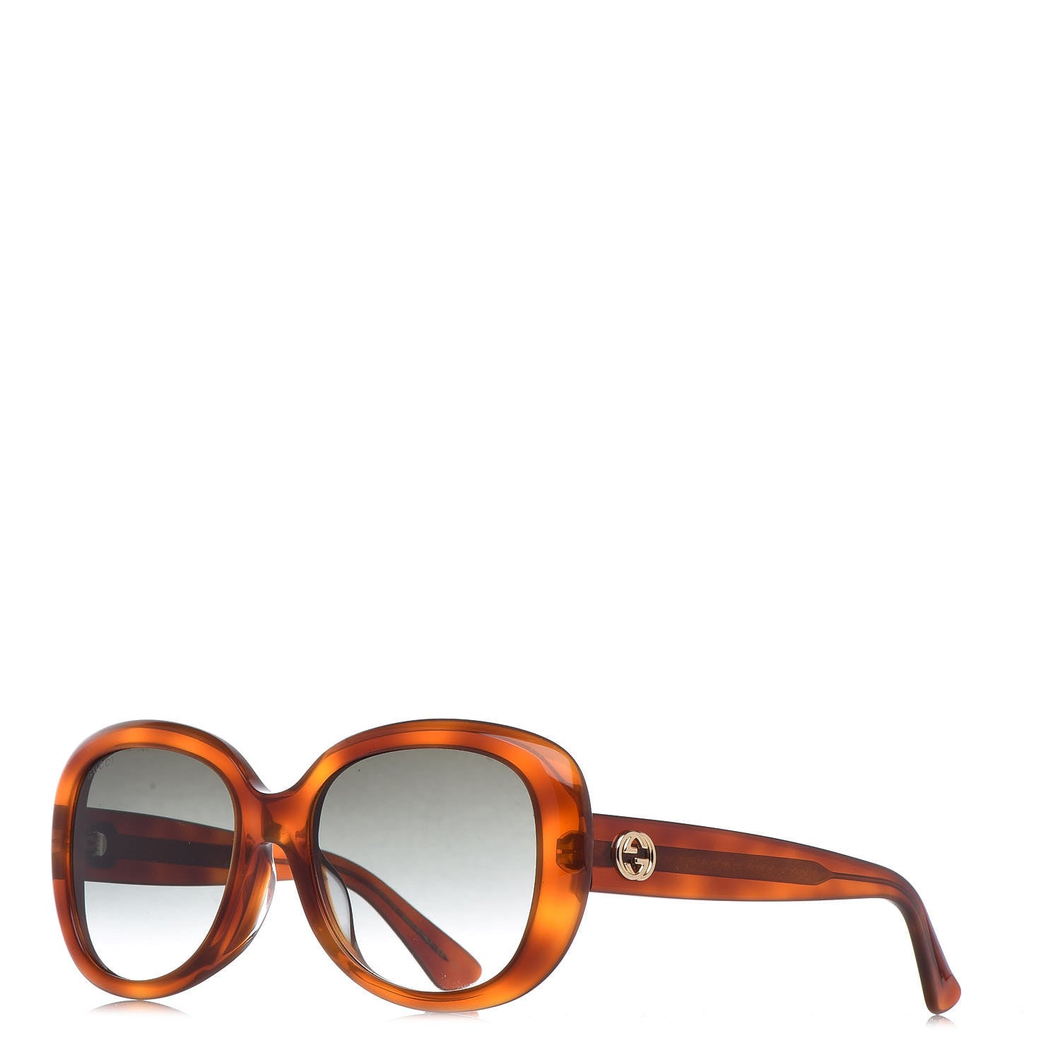 Gucci Round Sunglasses GG0140SA Avana Green 1 of 7