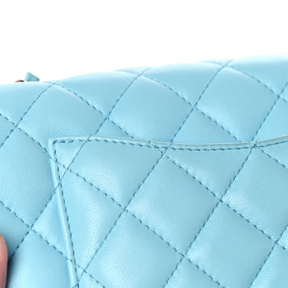 Chanel Lambskin Quilted Mini Rectangular Flap Neon Blue 12 of 15