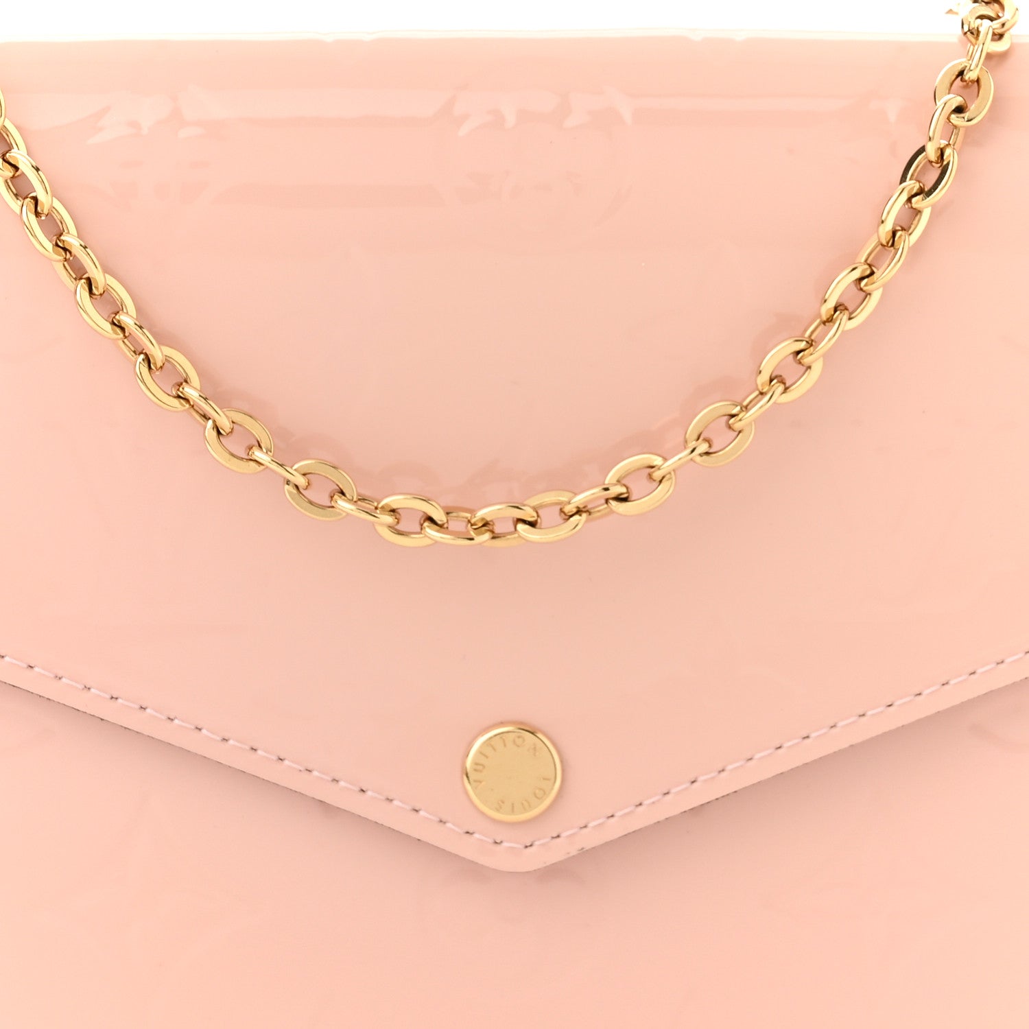 Louis Vuitton Vernis Felicie Chain Wallet Rose Ballerine 9 of 12