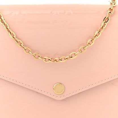 Louis Vuitton Vernis Felicie Chain Wallet Rose Ballerine 9 of 12