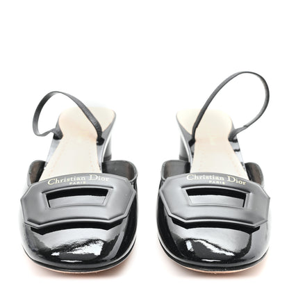 Christian Dior Patent Dior Day Slingback 35mm Pumps 38 Black 3 of 9