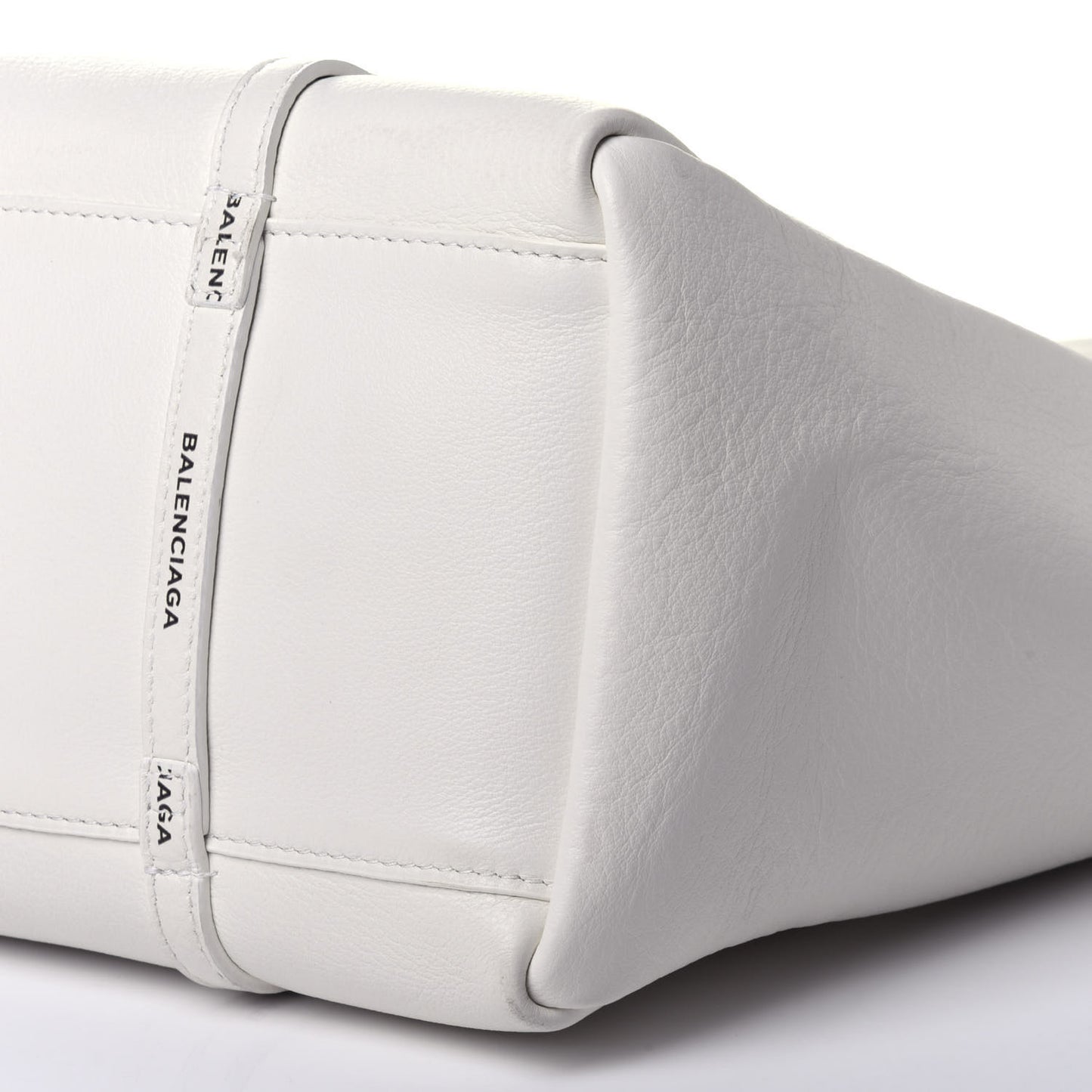 Calfskin Logo Strap Small Everyday Tote White Black