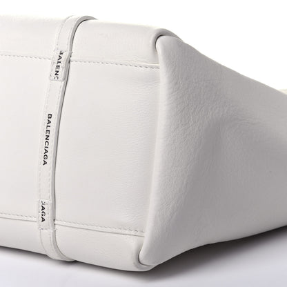 Balenciaga Calfskin Logo Strap Small Everyday Tote White Black 9 of 11