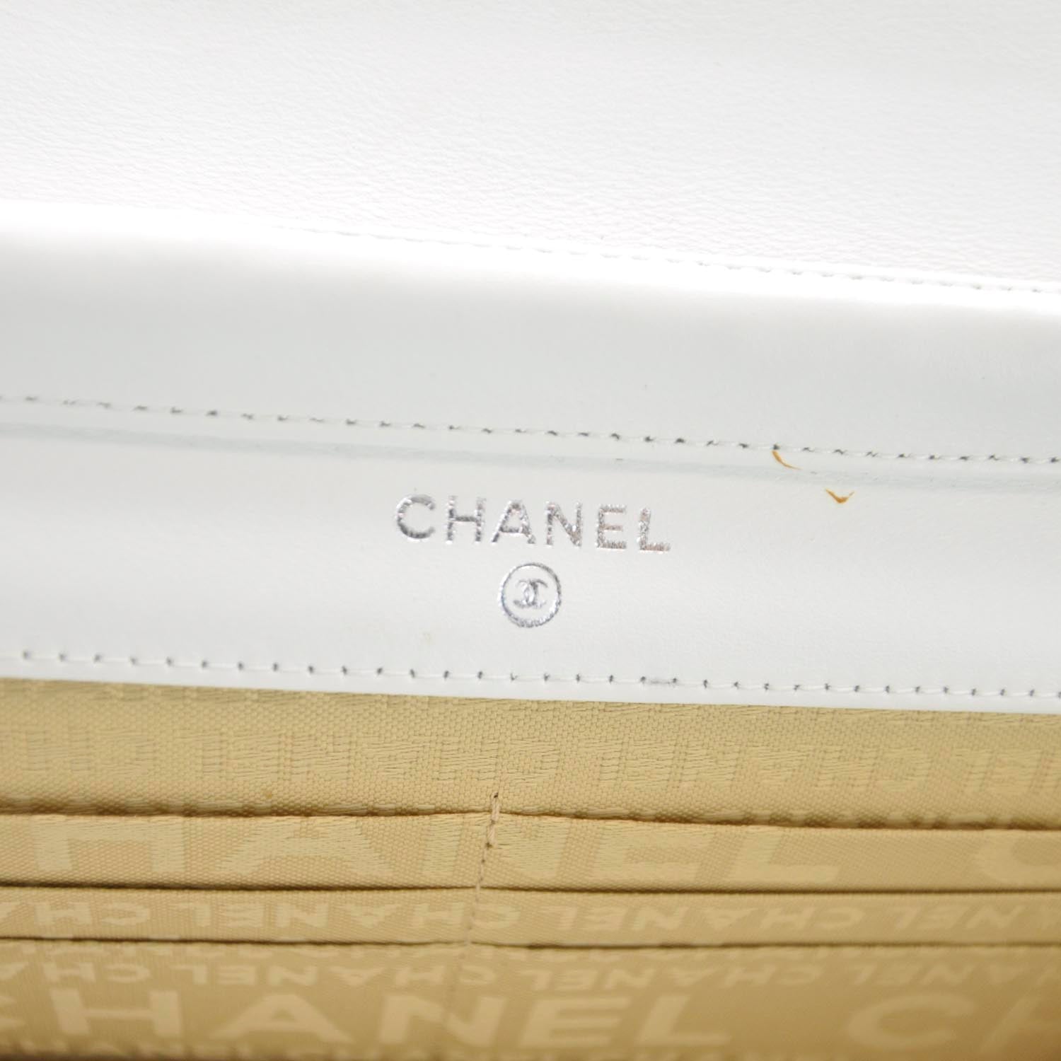 Chanel Lambskin Wallet On Chain White 8 of 10