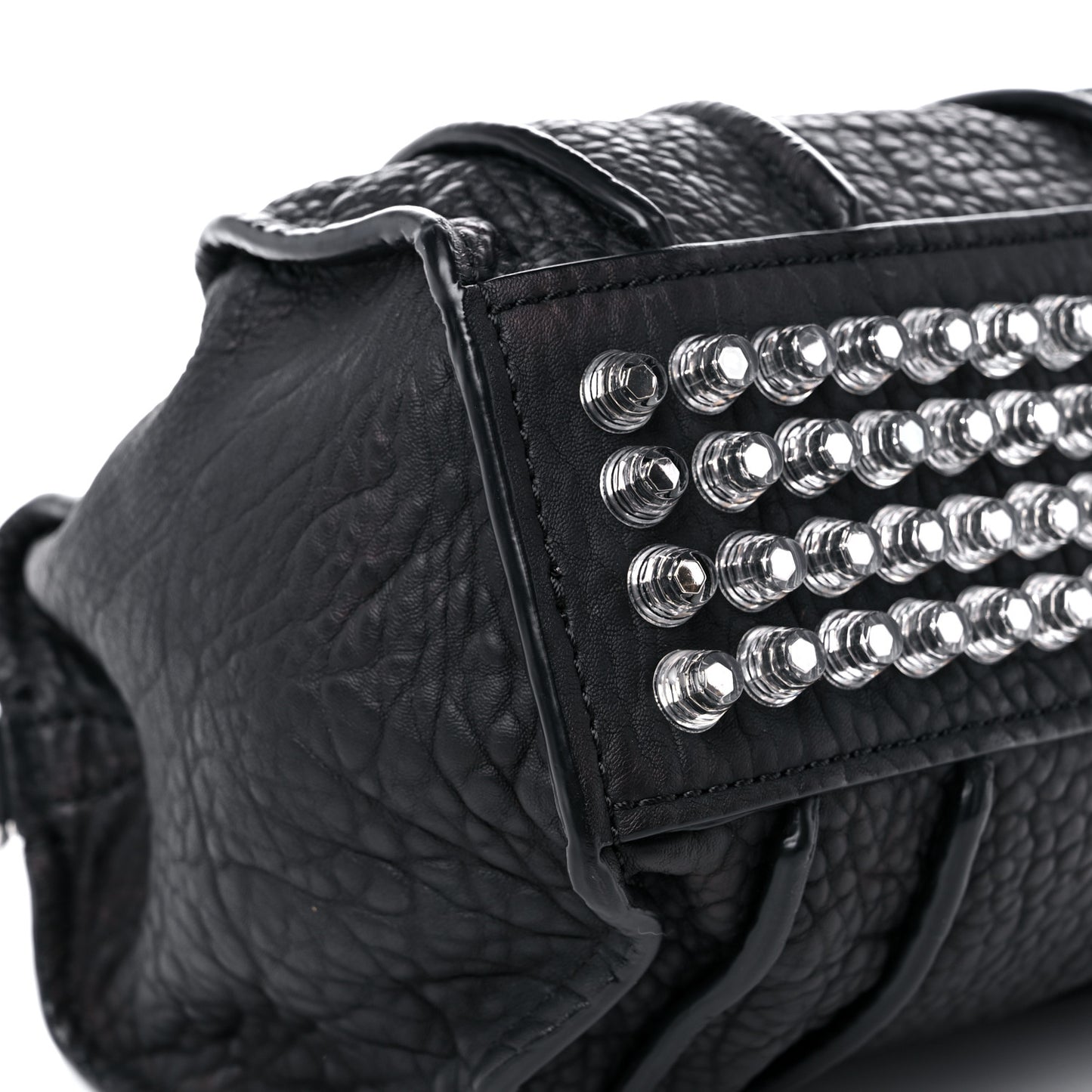 Pebbled Lambskin Inside Out Rockie Black Clear Resin Hardware