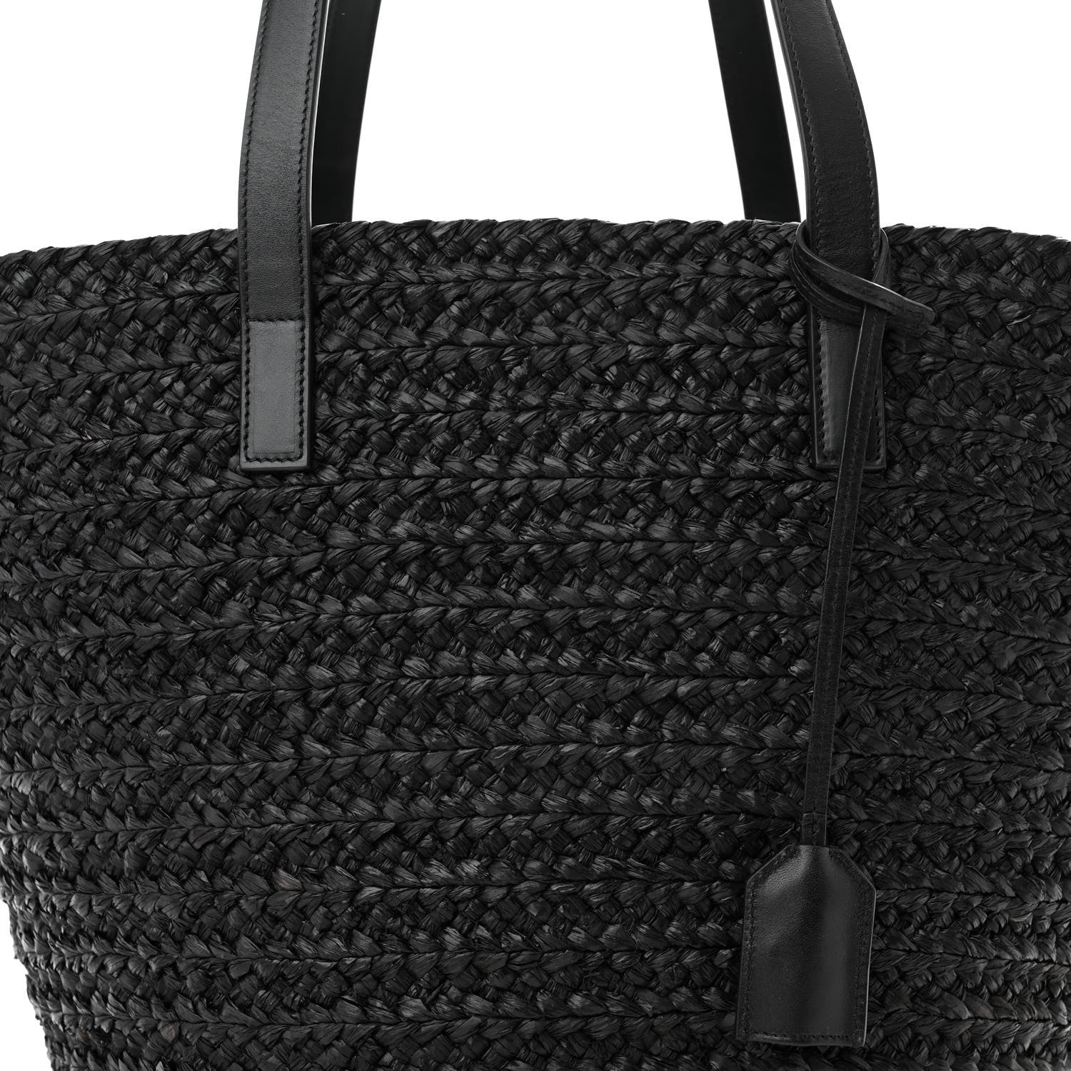 Saint Laurent Raffia Medium Panier Bag Black 7 of 9