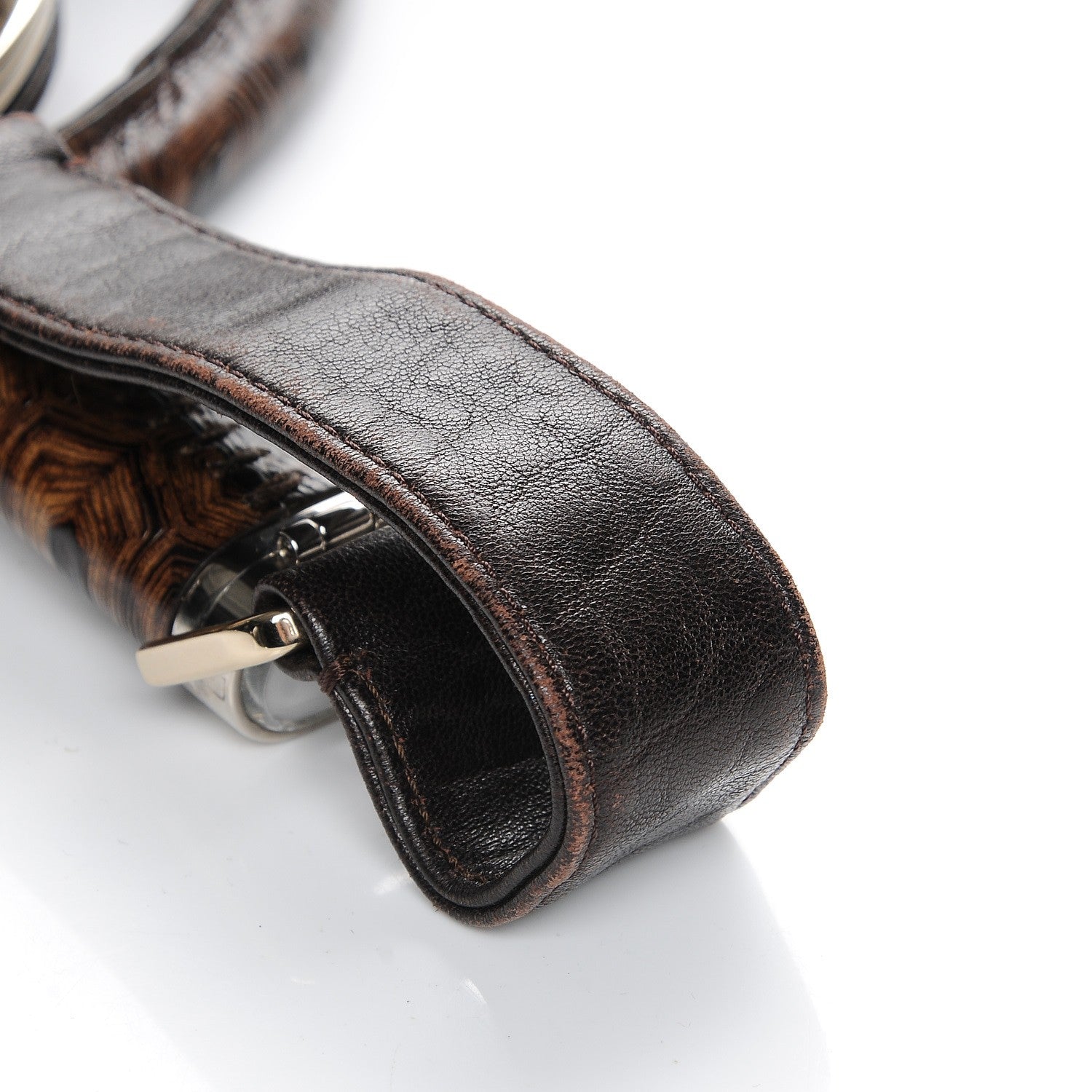 Fendi Zucca Nappa Nuvolata Vitello Tortuga Spy Tobacco Moro 8 of 8