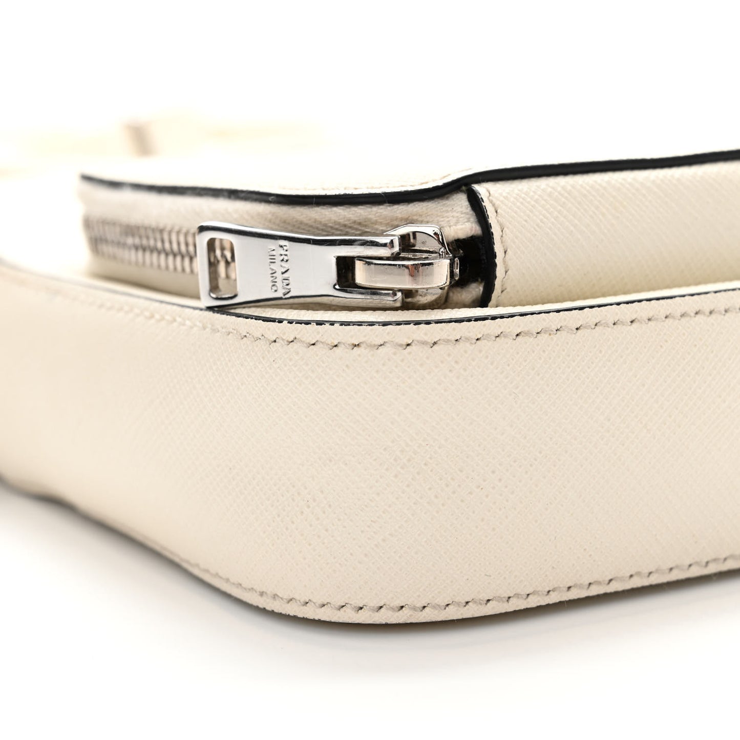 Saffiano Lux Phone Crossbody Pouch White